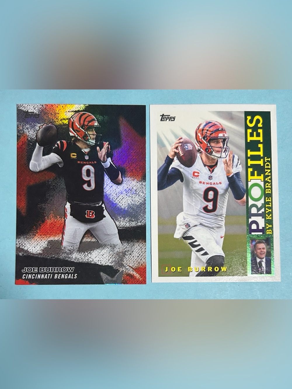 2026 Topps Flagship NFL  Joe Burrow, Bengals insert cards #TP-4, #NFL-5